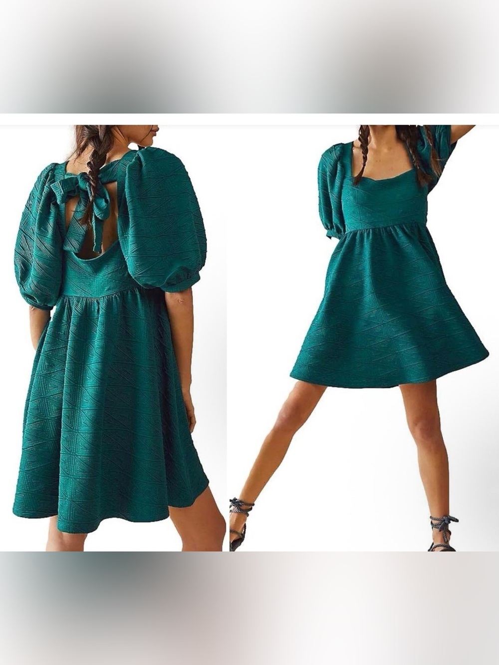 Free People Puff-Sleeve Mini Dress